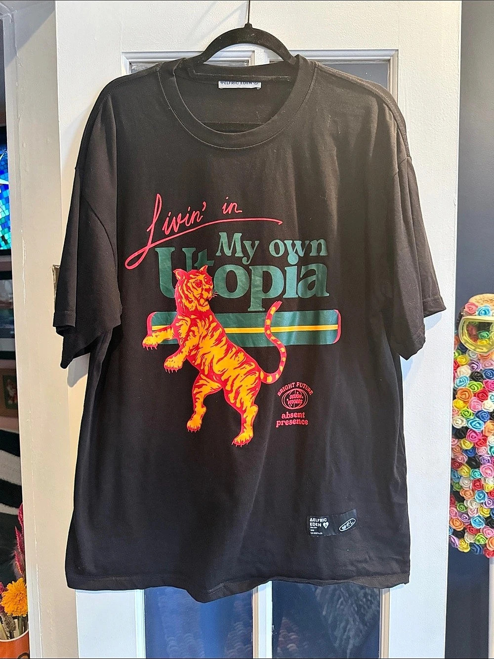 Aelfric Eden Livin' in My Own Utopia Tiger Graphic Tee Black